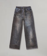 Unisex Illusion Patchwork Trompe L'oeil Jeans