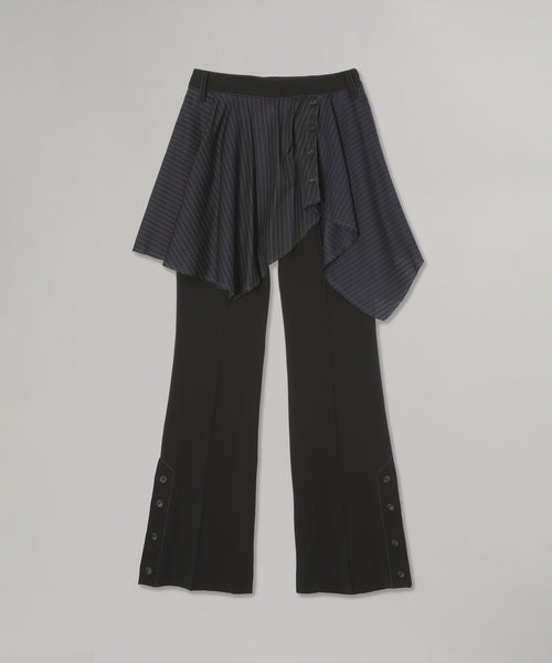 Asymmetric Wrap Skirt-Layered Bootcut Trousers-Andersson Bell-Forget-me-nots Online Store