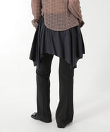 Asymmetric Wrap Skirt-Layered Bootcut Trousers-Andersson Bell-Forget-me-nots Online Store