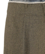 Denim-Waist Herringbone Trouse