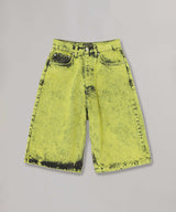 Heavy Acid Wash Wide Leg Short-Aries-Forget-me-nots Online Store