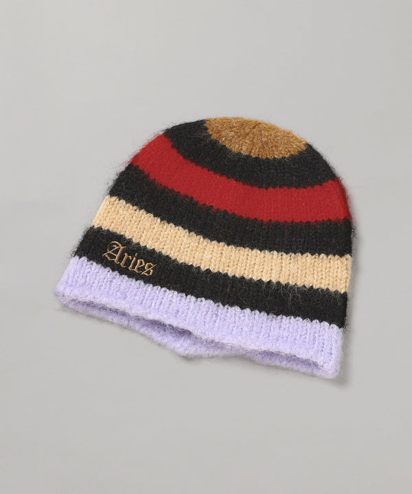 Brushed Stripe Beanie-Aries-Forget-me-nots Online Store