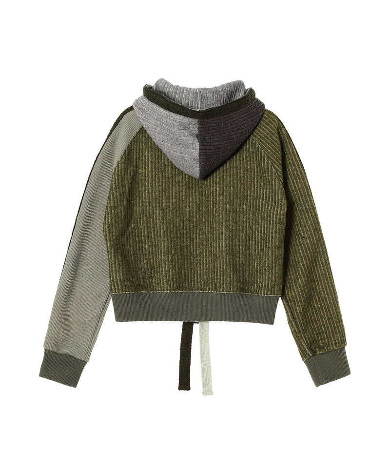 Color Blocked Knit Hoodie Zip Up-Andersson Bell-Forget-me-nots Online Store
