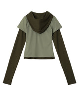Gathered Hoodie Jersey Top-Andersson Bell-Forget-me-nots Online Store