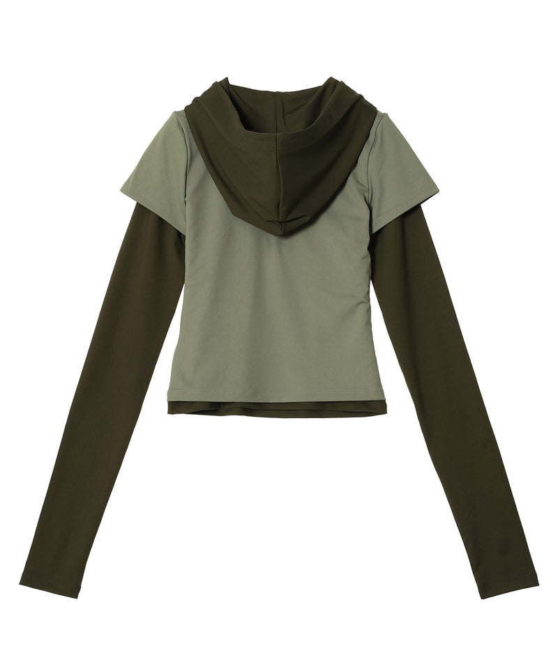 Gathered Hoodie Jersey Top-Andersson Bell-Forget-me-nots Online Store