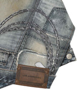 Upside-Down Printed Denim Halter Top-Andersson Bell-Forget-me-nots Online Store