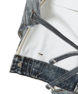 Upside-Down Printed Denim Halter Top-Andersson Bell-Forget-me-nots Online Store