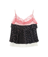 Pleats Combo Lace-Trim Cami Top-Andersson Bell-Forget-me-nots Online Store
