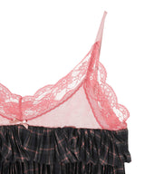 Pleats Combo Lace-Trim Cami Top-Andersson Bell-Forget-me-nots Online Store