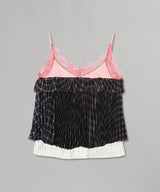 Pleats Combo Lace-Trim Cami Top-Andersson Bell-Forget-me-nots Online Store