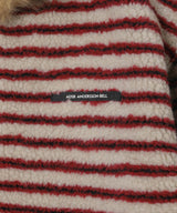Unisex Stripe Patchwork Fleece Hoodie Zip-Up