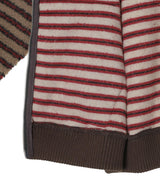 Unisex Stripe Patchwork Fleece Hoodie Zip-Up