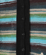 Layered Multi-Stripe Hooded Cardigan