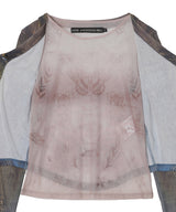 Trompe Loeil Denim Layered Tattoo Top