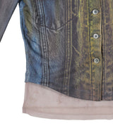 Trompe Loeil Denim Layered Tattoo Top