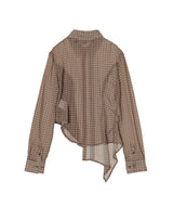 Asymmetric Studded Mesh Shirt