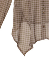 Asymmetric Studded Mesh Shirt