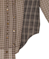 Asymmetric Studded Mesh Shirt