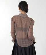Asymmetric Studded Mesh Shirt