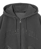 Raw-Cut Studded Zip-Up Hoodie