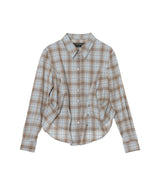 Check Draped Waist Shirt