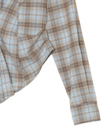 Check Draped Waist Shirt