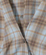 Check Draped Waist Shirt