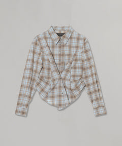 Check Draped Waist Shirt-Andersson Bell-Forget-me-nots Online Store