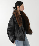 Fur Shawl Collar Puffer Jacket-Andersson Bell-Forget-me-nots Online Store