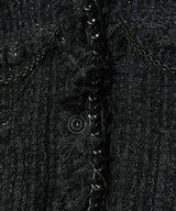 Raw Chain-Edge Tweed Jacket