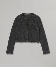 Raw Chain-Edge Tweed Jacket-Andersson Bell-Forget-me-nots Online Store
