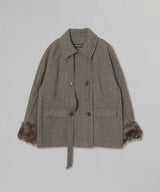 Fur Cuff High Neck Coat-Andersson Bell-Forget-me-nots Online Store
