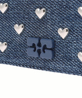 Card Holder With Flap Heart Studs-GANNI-Forget-me-nots Online Store