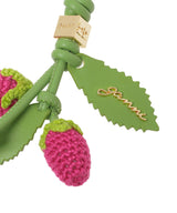 Raspberry Flower Bag Charm