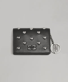 Bou Card Holder with Flap Heart Studs-GANNI-Forget-me-nots Online Store