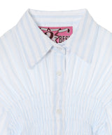 Striped Poplin Shirt With Bubble Hem-CONSTANCA ENTRUDO-Forget-me-nots Online Store