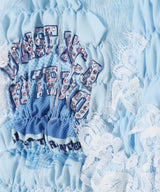 Blue Woven T-Shirt With Lace Details-CONSTANCA ENTRUDO-Forget-me-nots Online Store