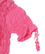 Pink Woven T-Shirt With Lace Details-CONSTANCA ENTRUDO-Forget-me-nots Online Store