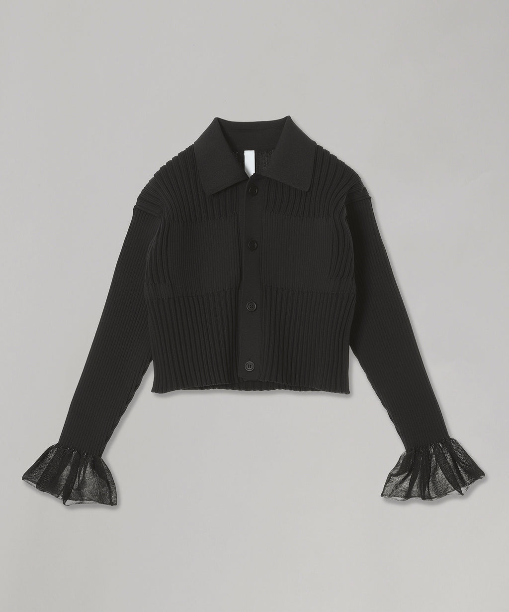 シーエフシーエル(CFCL)｜Fluted Lucent Cropped Shirt Cardigan