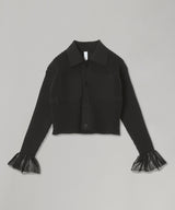 Fluted Lucent Cropped Shirt Cardigan-CFCL-Forget-me-nots Online Store