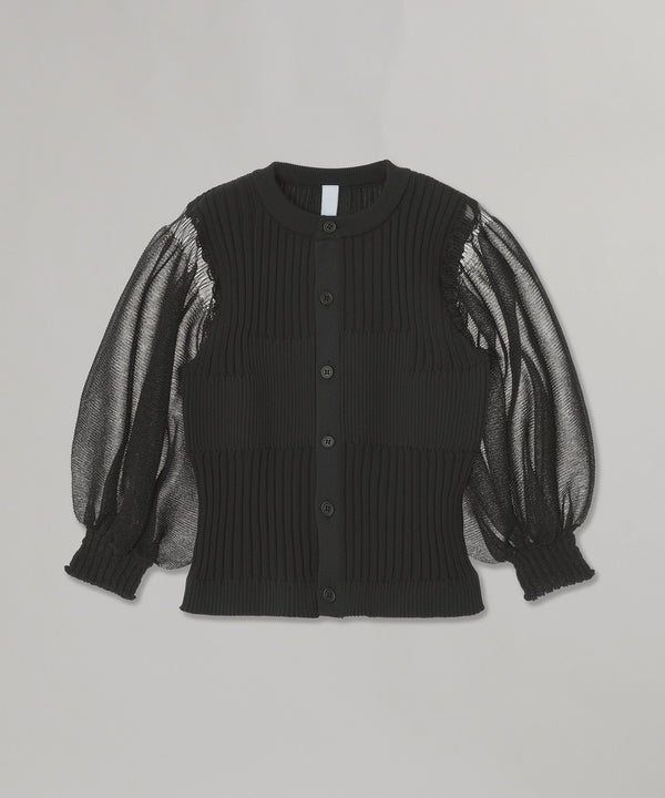 Fluted Lucent Puff Sleeve Cardigan｜シーエフシーエル(CFCL)｜Forget