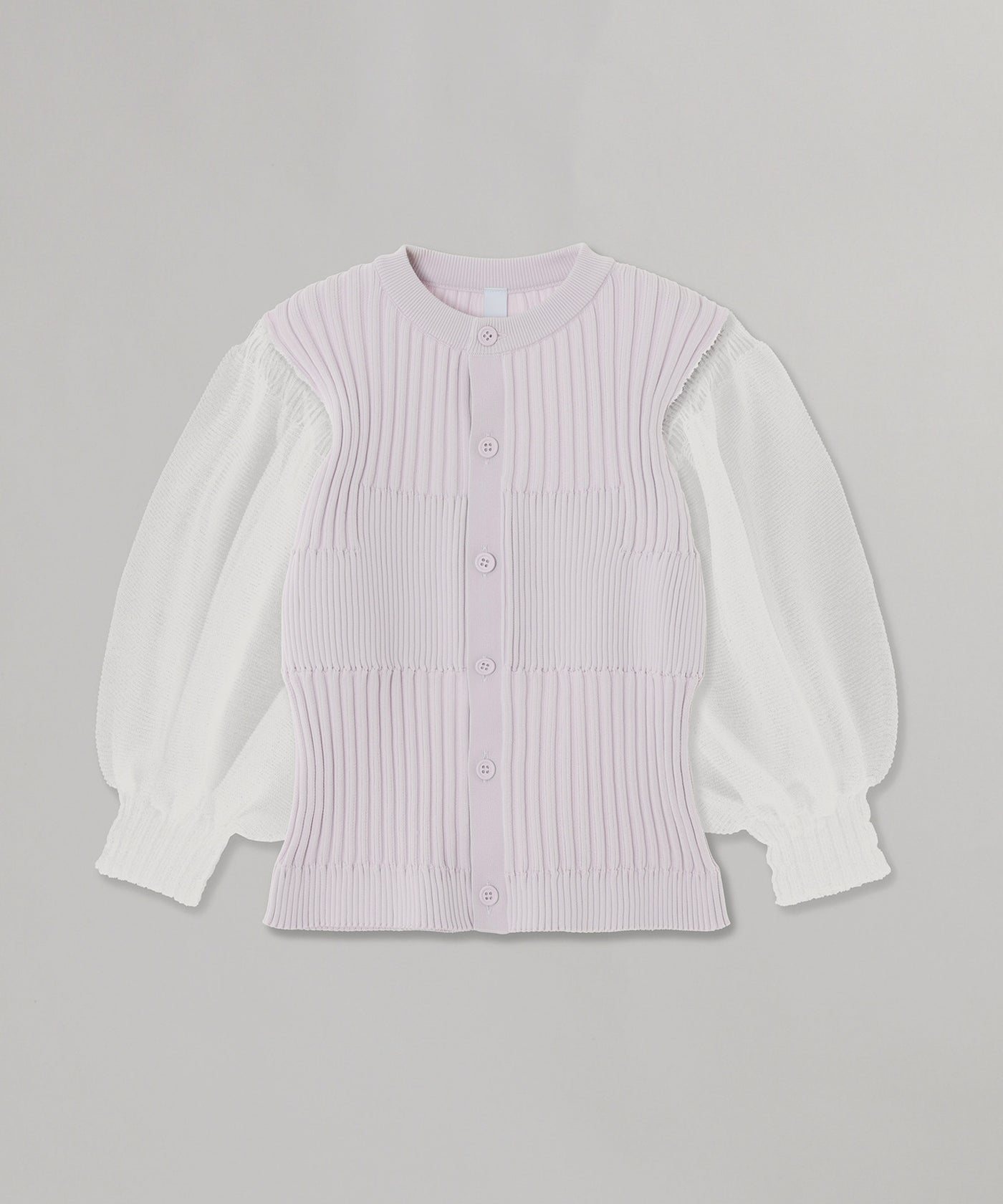 Fluted Lucent Puff Sleeve Cardigan｜シーエフシーエル(CFCL)｜Forget