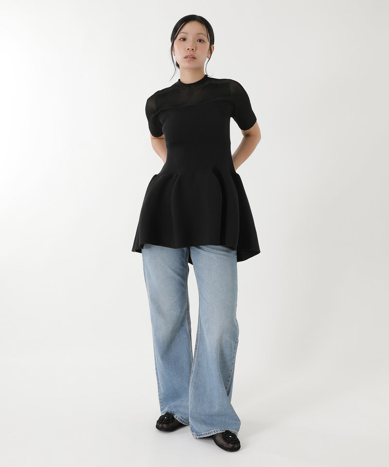 Pottery Lucent Decolletage Short Sleeve Top｜シーエフシーエル(CFCL