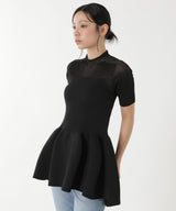 Pottery Lucent Decolletage Short Sleeve Top