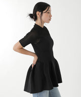 Pottery Lucent Decolletage Short Sleeve Top