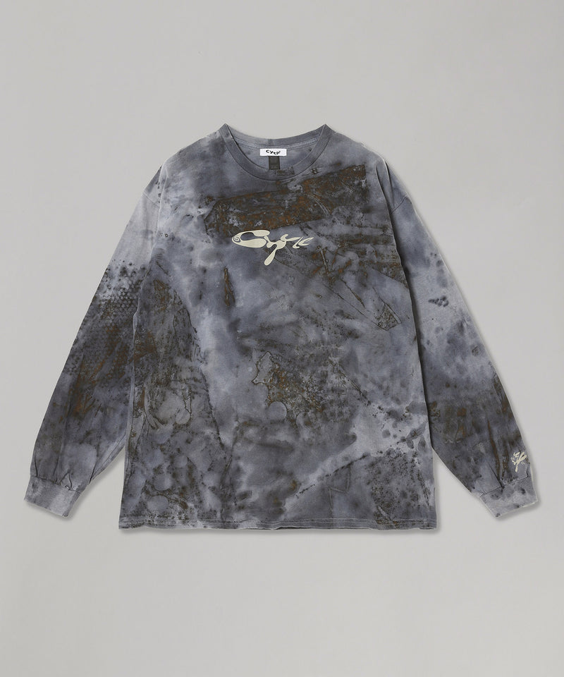 Misaki Ushiozu × Cycle Iron Rust-Dyeing Long Sleeve Tee-Cycle by myob-Forget-me-nots Online Store