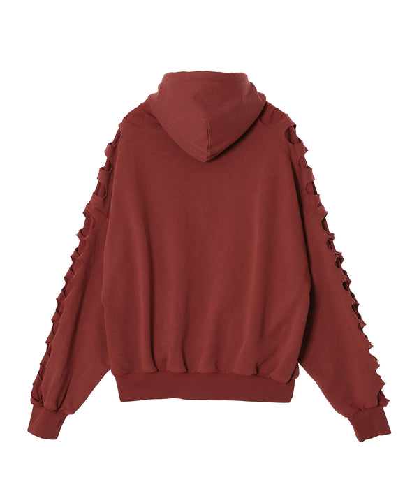 Shoulderless Hoodie Cut-Out Red-AVAVAV-Forget-me-nots Online Store