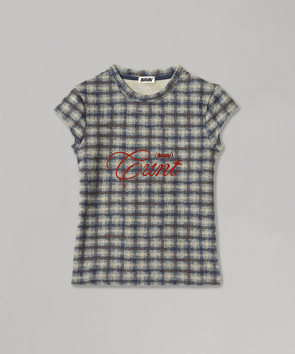T-Shirt Checked Blue-AVAVAV-Forget-me-nots Online Store