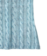 Turtleneck Top Printed Cable Knit Blue-AVAVAV-Forget-me-nots Online Store