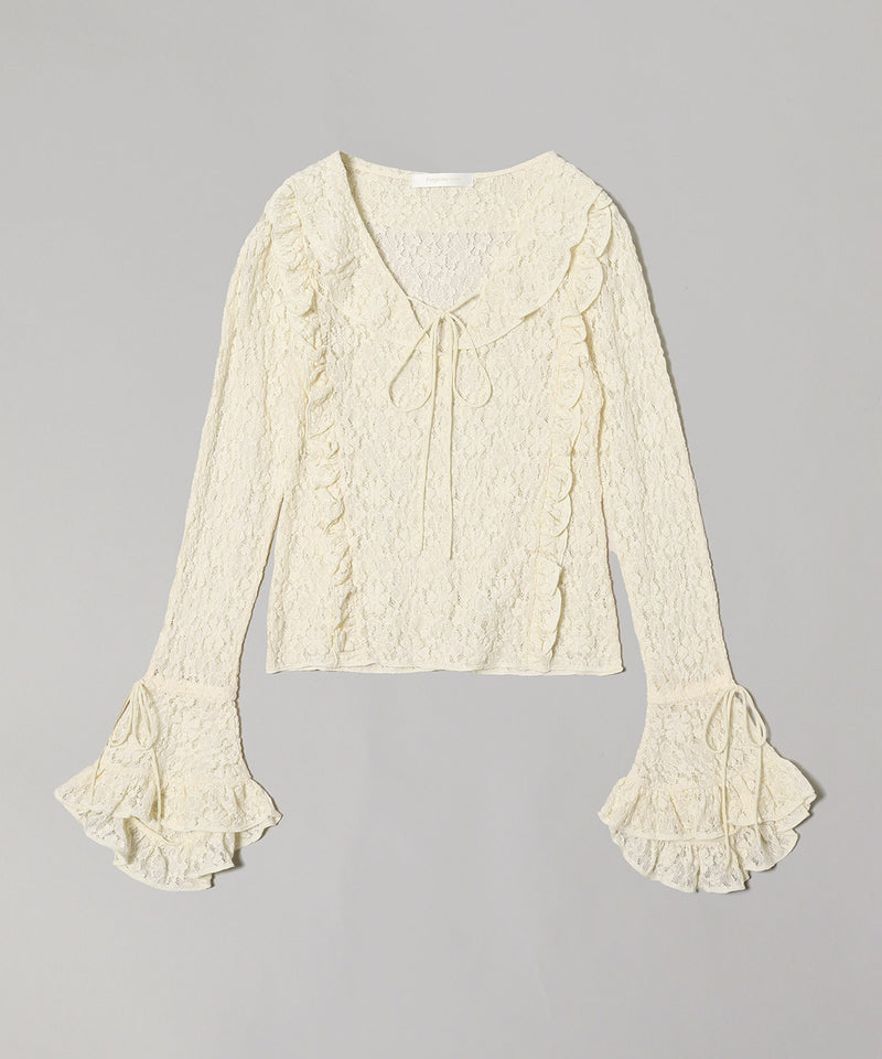 Lace Long Sleeve Blouse-Forget-me-nots-Forget-me-nots Online Store
